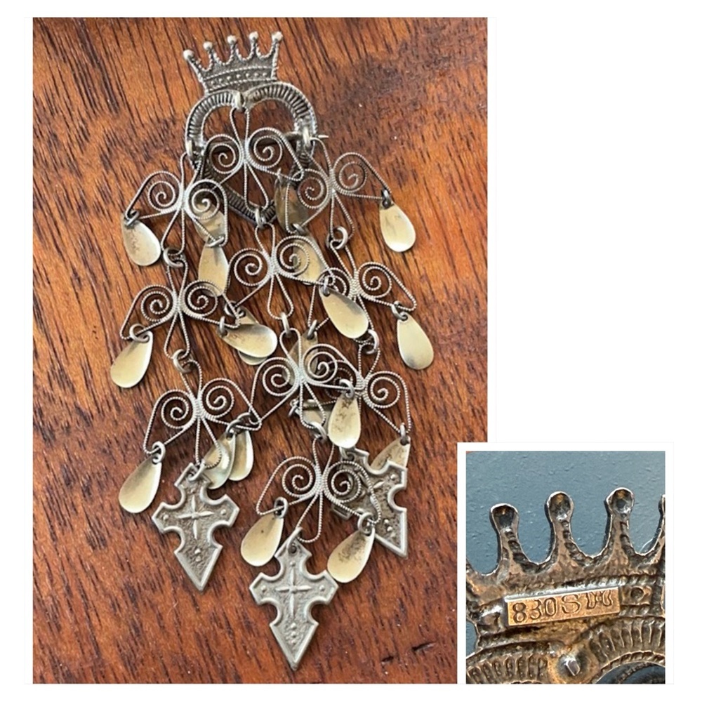 David Andersen (Oslo) Marked 830S Traditional Norwegian Sølje Brooch Vintage